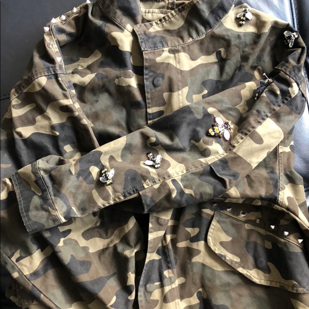Camo embellished jacket